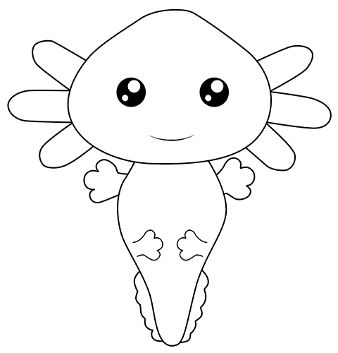 Coloring Page of an Axolotl