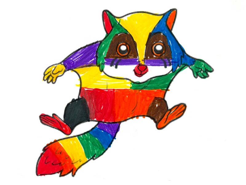Coloring Page of a flying squirrel
